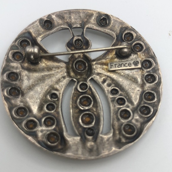 Catherine Popesco of France Butterfly Sparkling antique silver tone Brooch - Picture 4 of 5